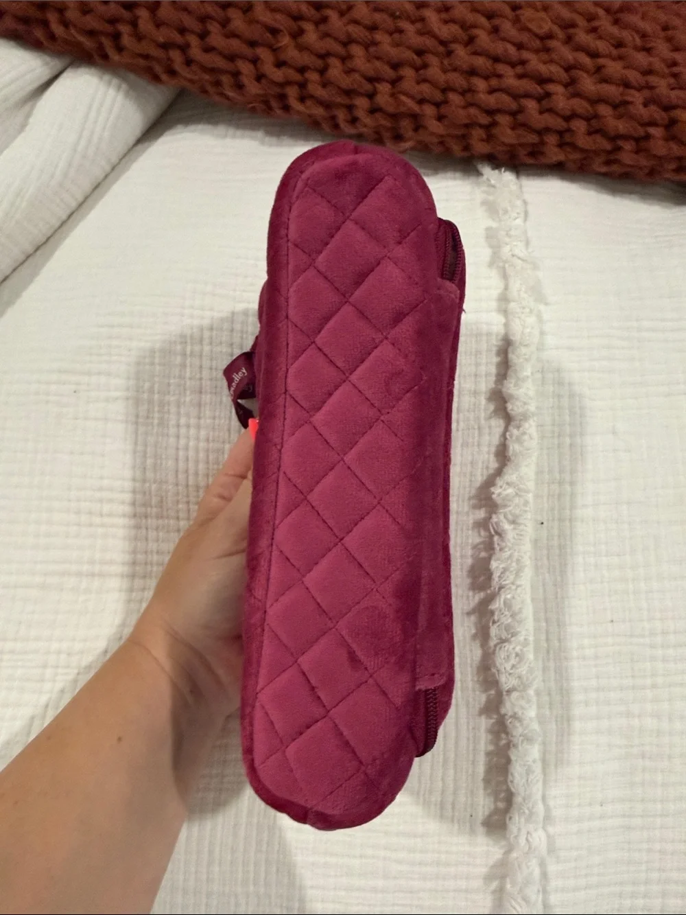 Vera Bradley Velvet Quilted Cosmetic Bag in Plum